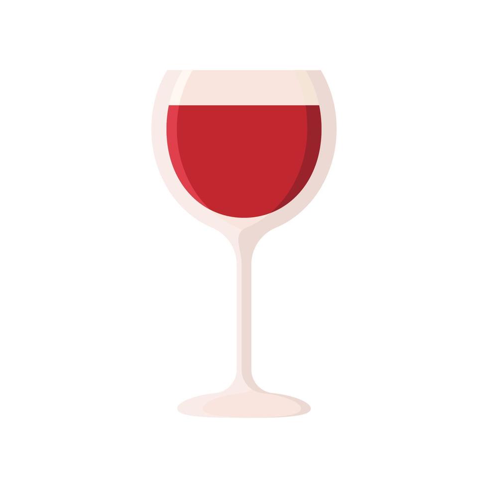 vaso con vino tinto sobre un fondo blanco. ilustración vectorial vector