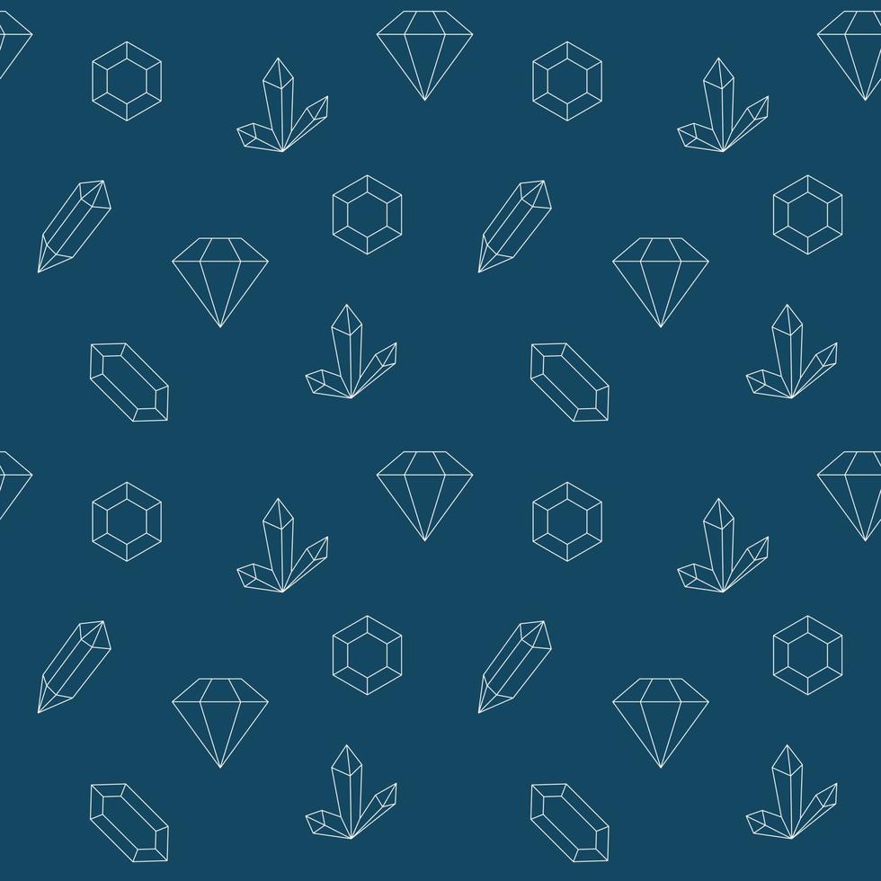 Seamless pattern with crystal contours. vector illustration