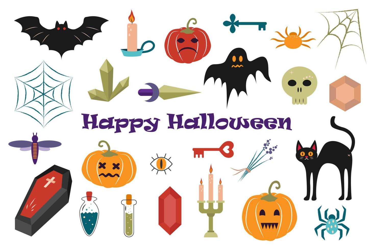 Halloween Design Illustration Set. vector illustration