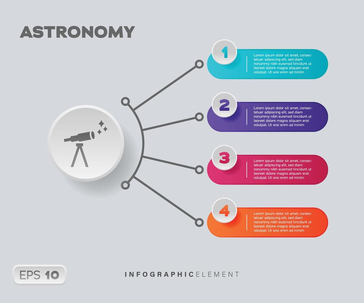 elemento infográfico de astronomía vector