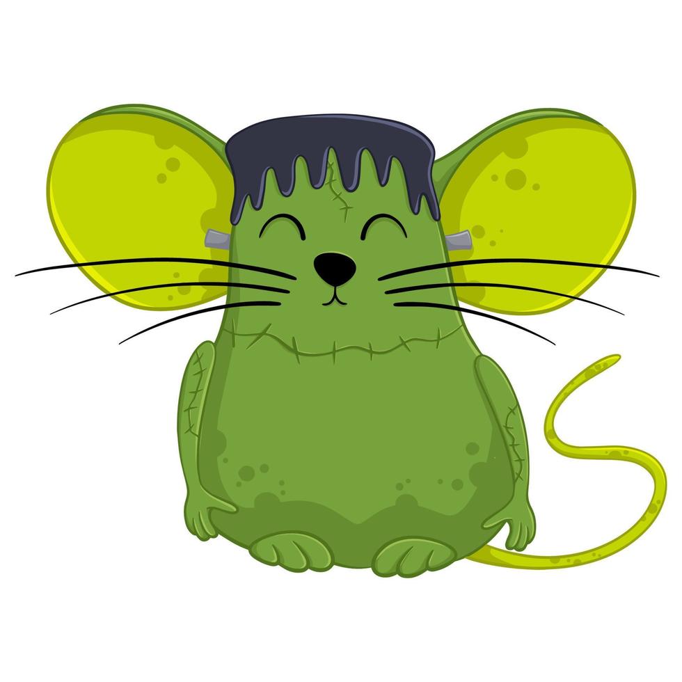 ratón de halloween de dibujos animados. ilustración divertida. aislado. vector