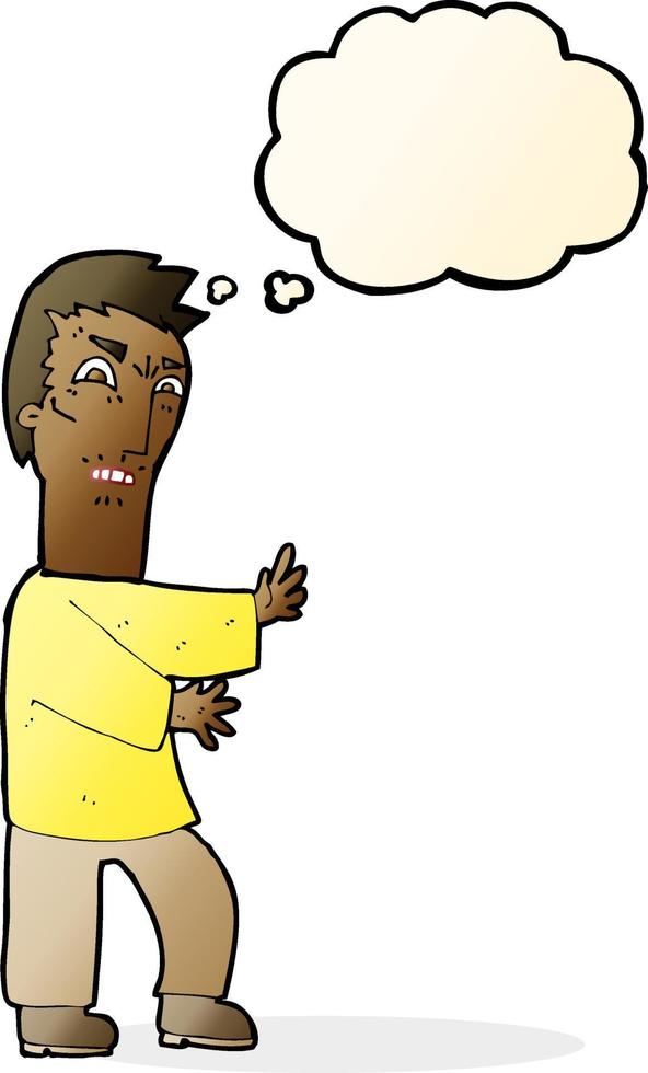 cartoon angry man with thought bubble vector