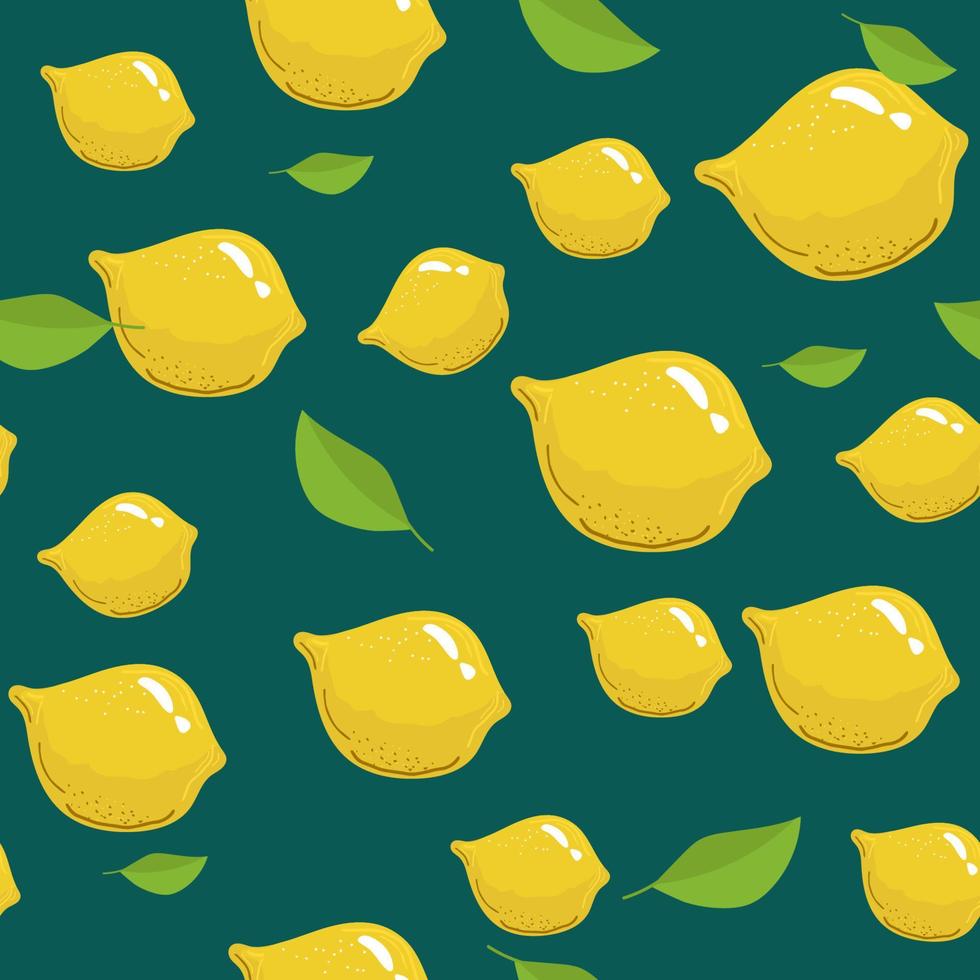 seamless pattern with lemons on the background. Vector illustration. Hand drawn background.