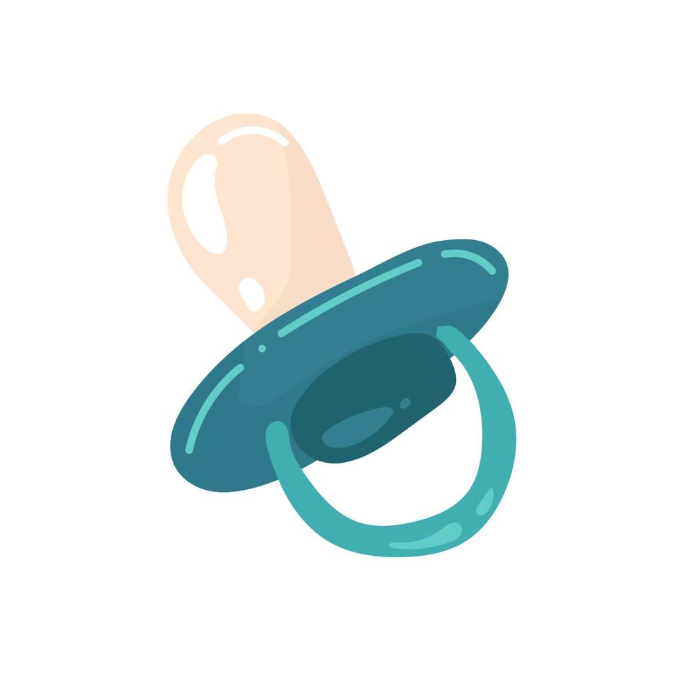 Blue baby pacifier. Flat illustration. vector image