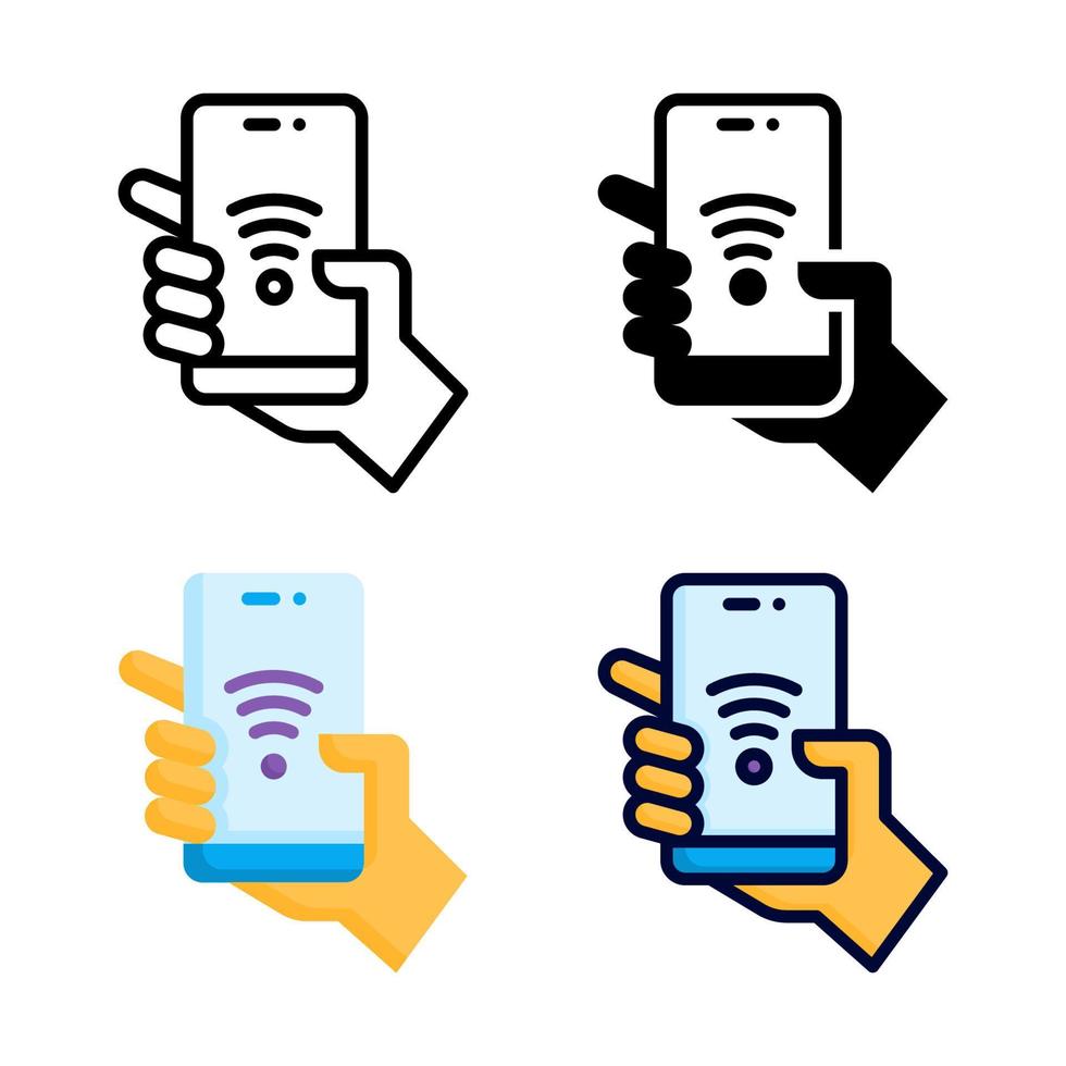 colección de estilo de conjunto de iconos de teléfono inteligente vector