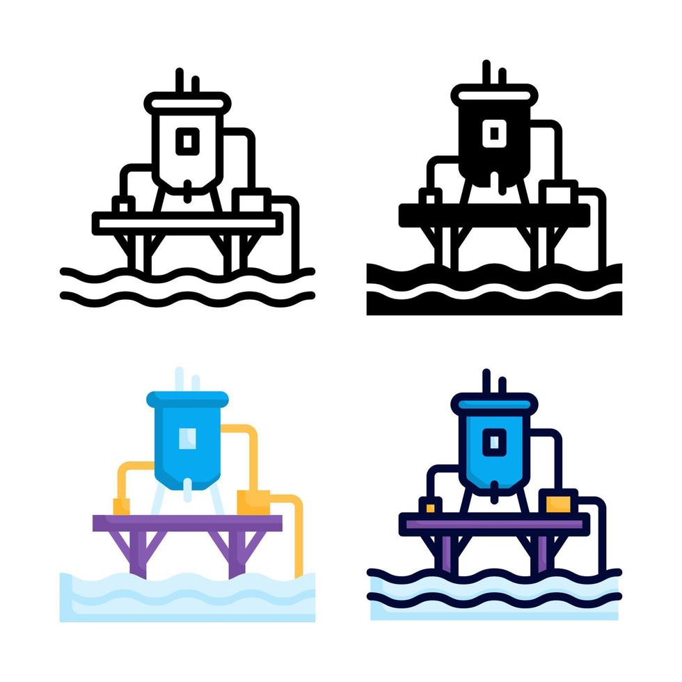 colección de estilo de conjunto de iconos de calidad del agua vector