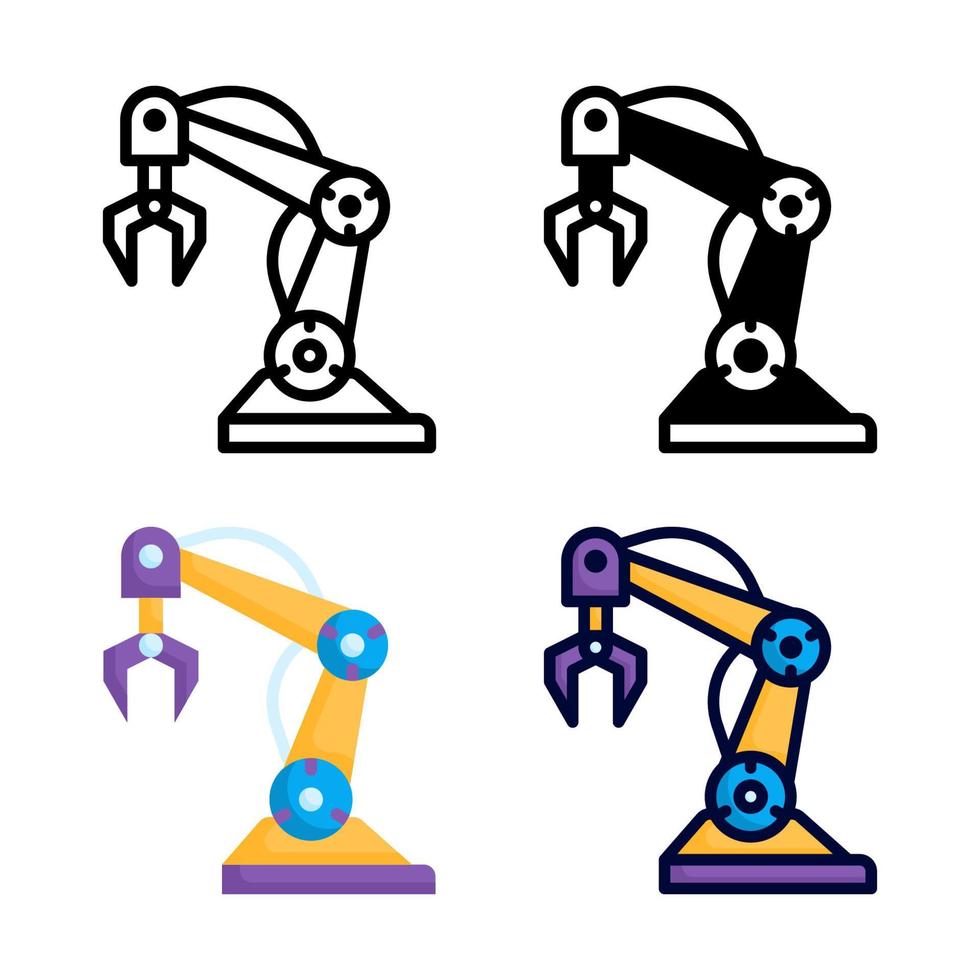 Robot Arm Icon Set Style Collection vector