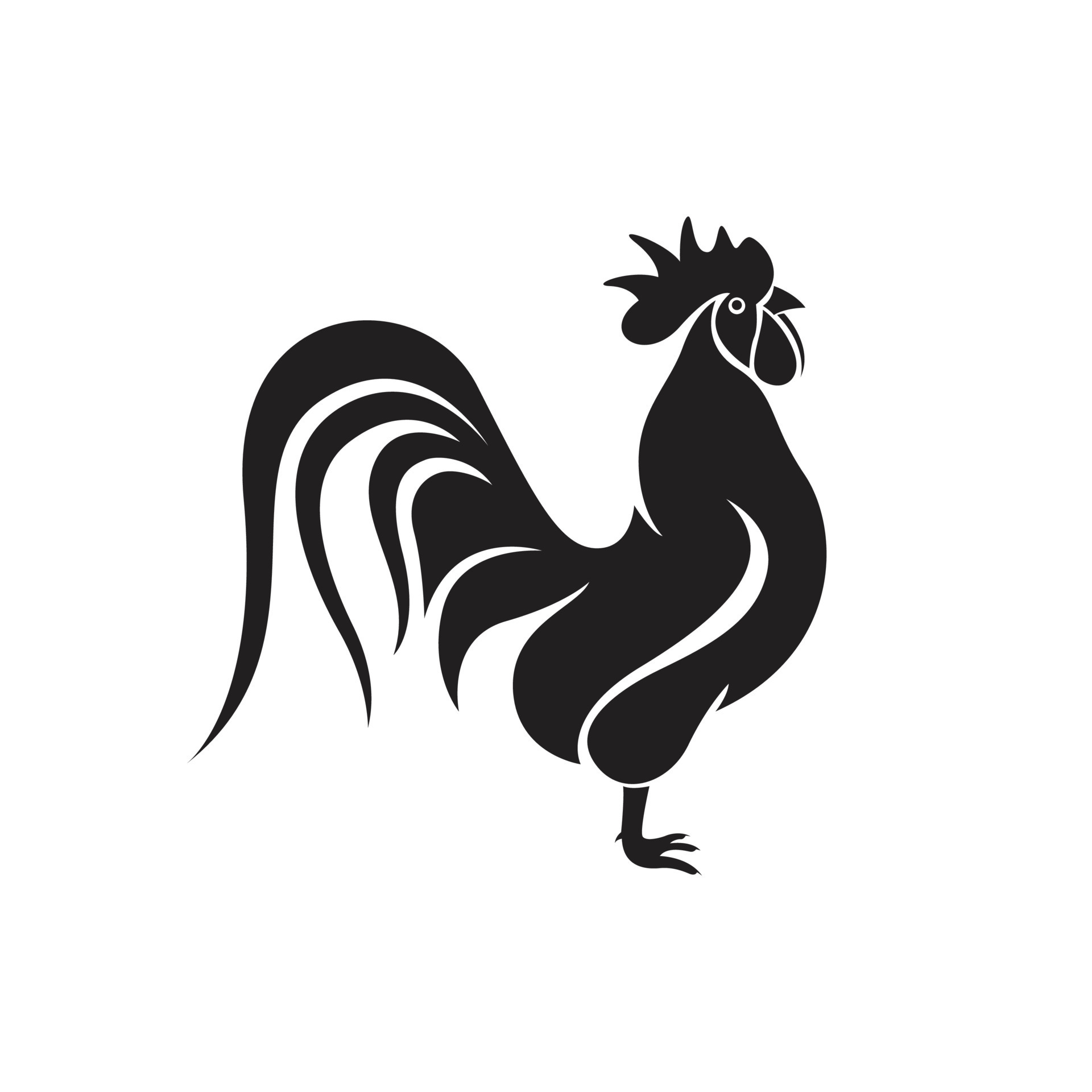 icon rooster silhouette, fowl rooster, rooster vector 12320942 Vector