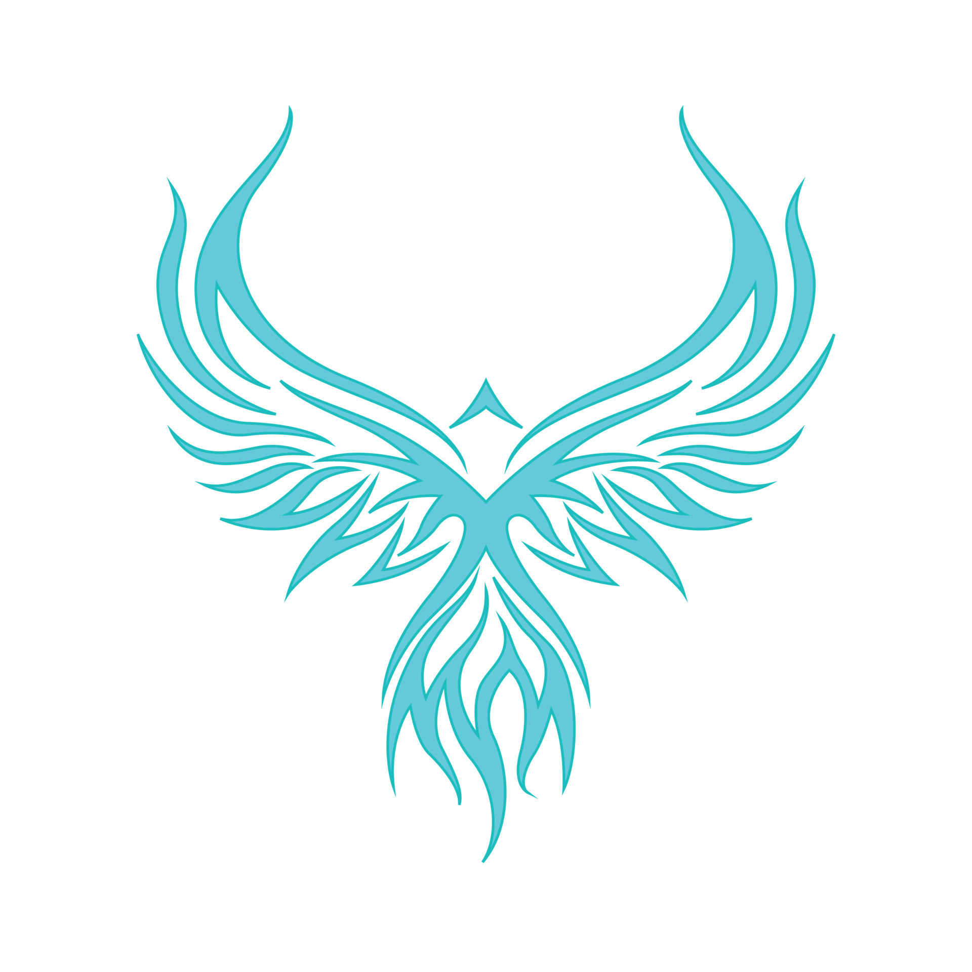 Vector Logo Illustration phoenix Blue Colorful Style. 12321021 Vector