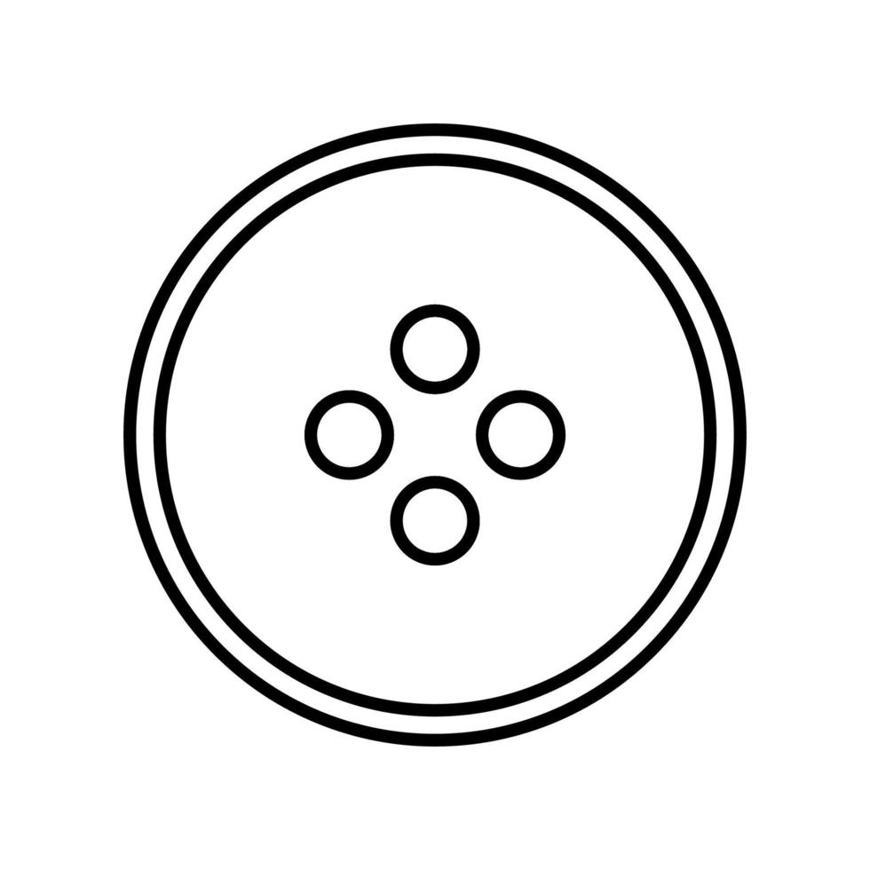 Flat button with dress button line icon. Outline stroke object. Line art and Line drawing. Cloth textile and Vector modern concept design. Vector illustration element and Textile symbol.