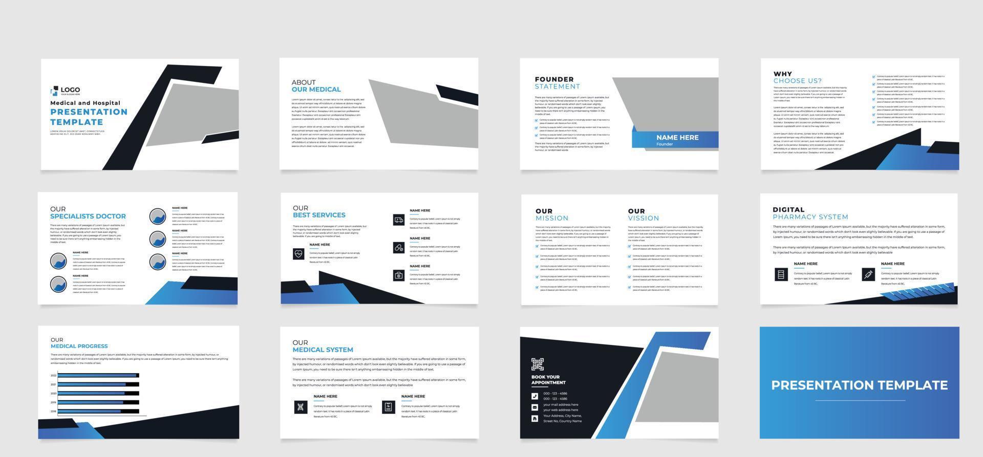 Medical Business presentation template design backgrounds and page layout design for brochure, book, magazine, annual report and company profile vector