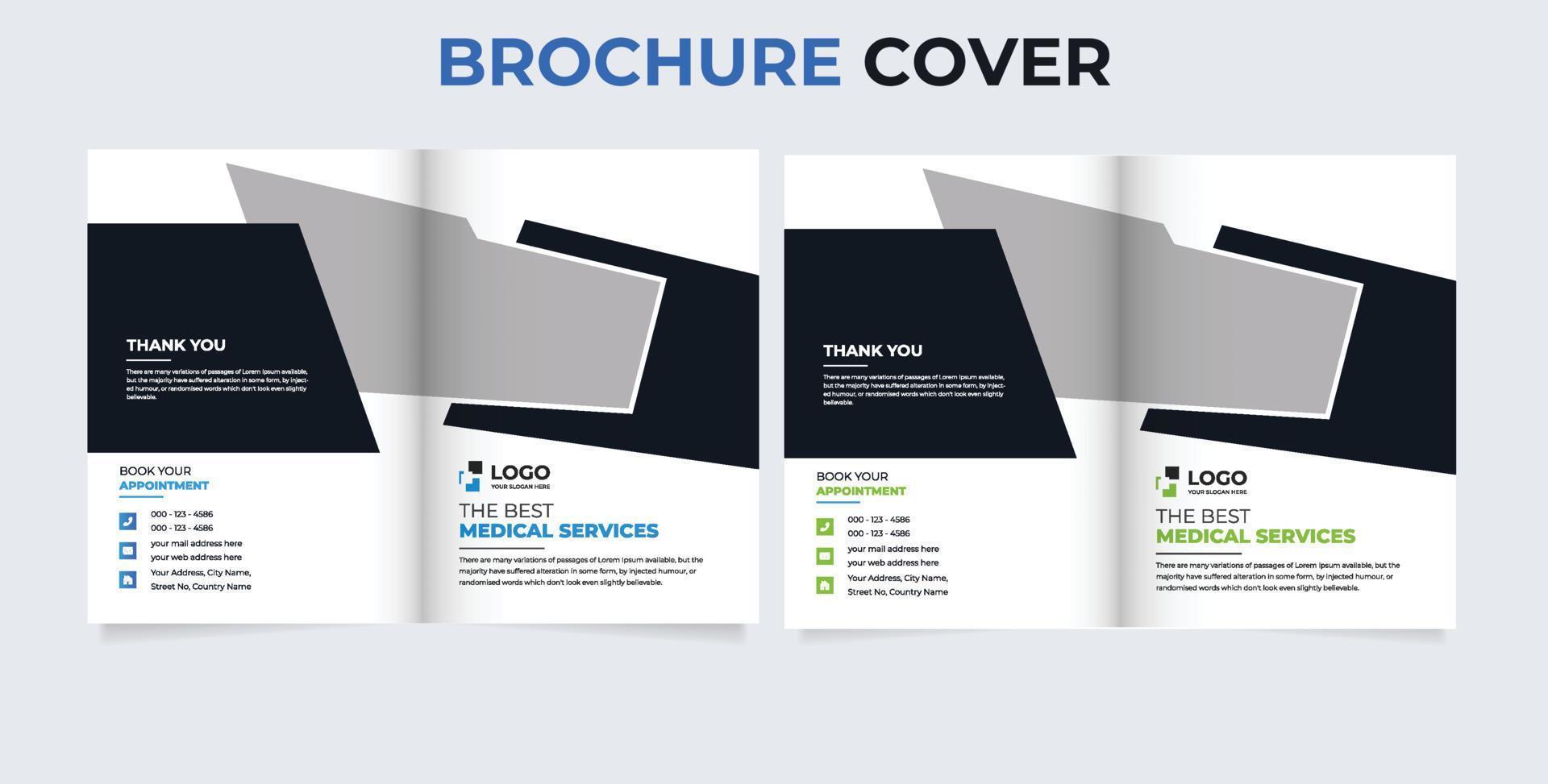 Medical  A4 cover design templates. Blue corporate business rectangle cover template brochure, report, catalog, magazine vector