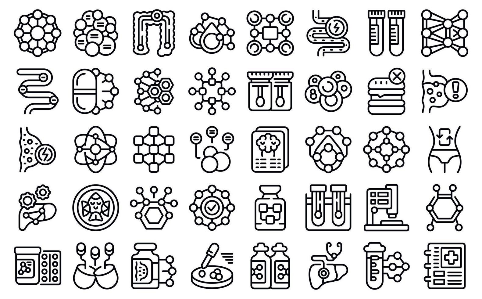 Enzymes icons set outline vector. Digestive food vector