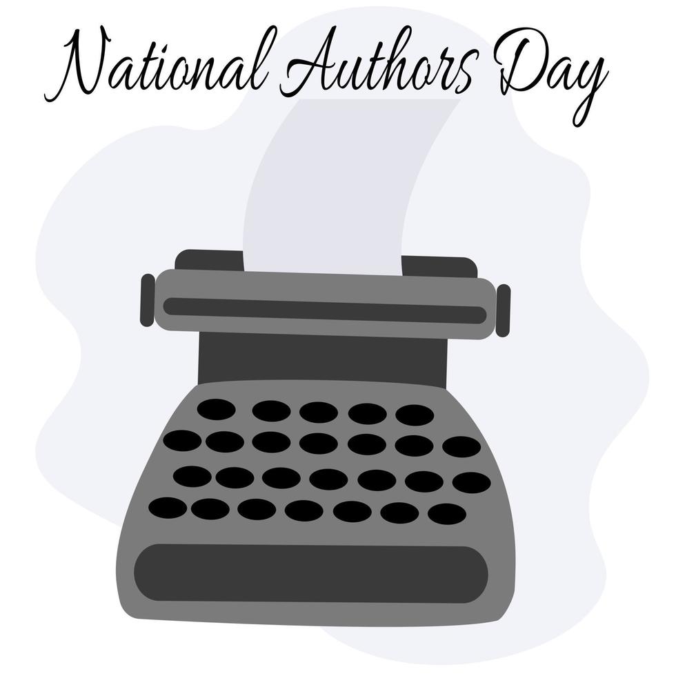 National Authors Day, idea for poster, banner, flyer or postcard vector