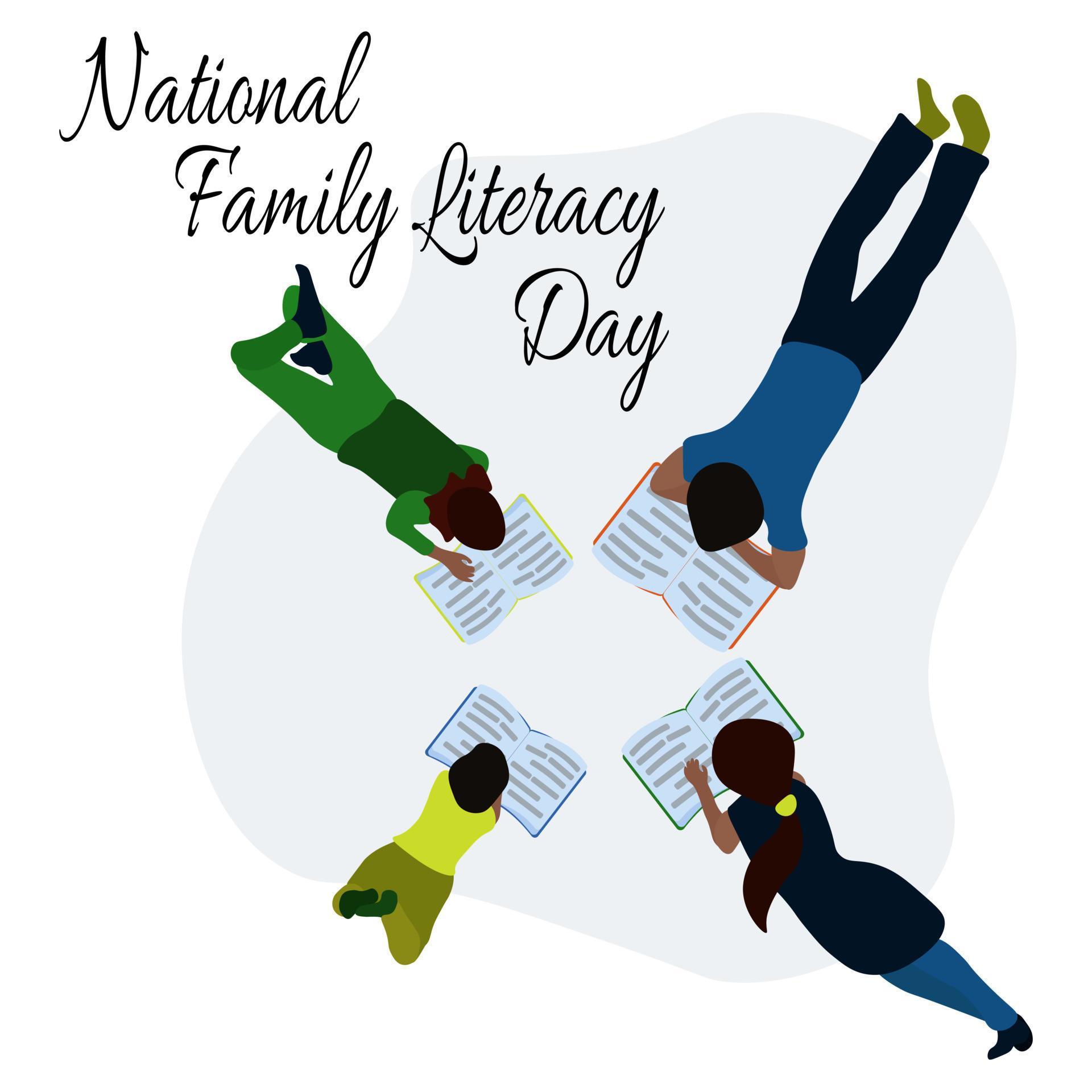 National Family Literacy Day, idea for poster, banner, flyer or