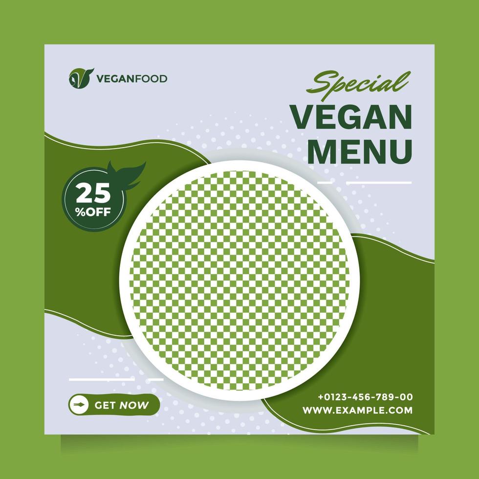 Healthy food social media post and banner design template for restaurant and culinary digital promotion vector