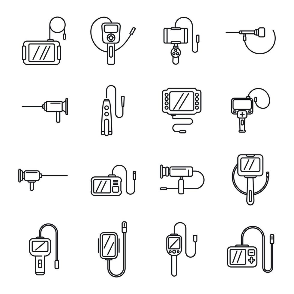 Endoscope icons set outline vector. Digestive gastric vector