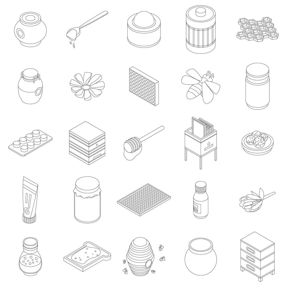 Apiary icon set vector outline