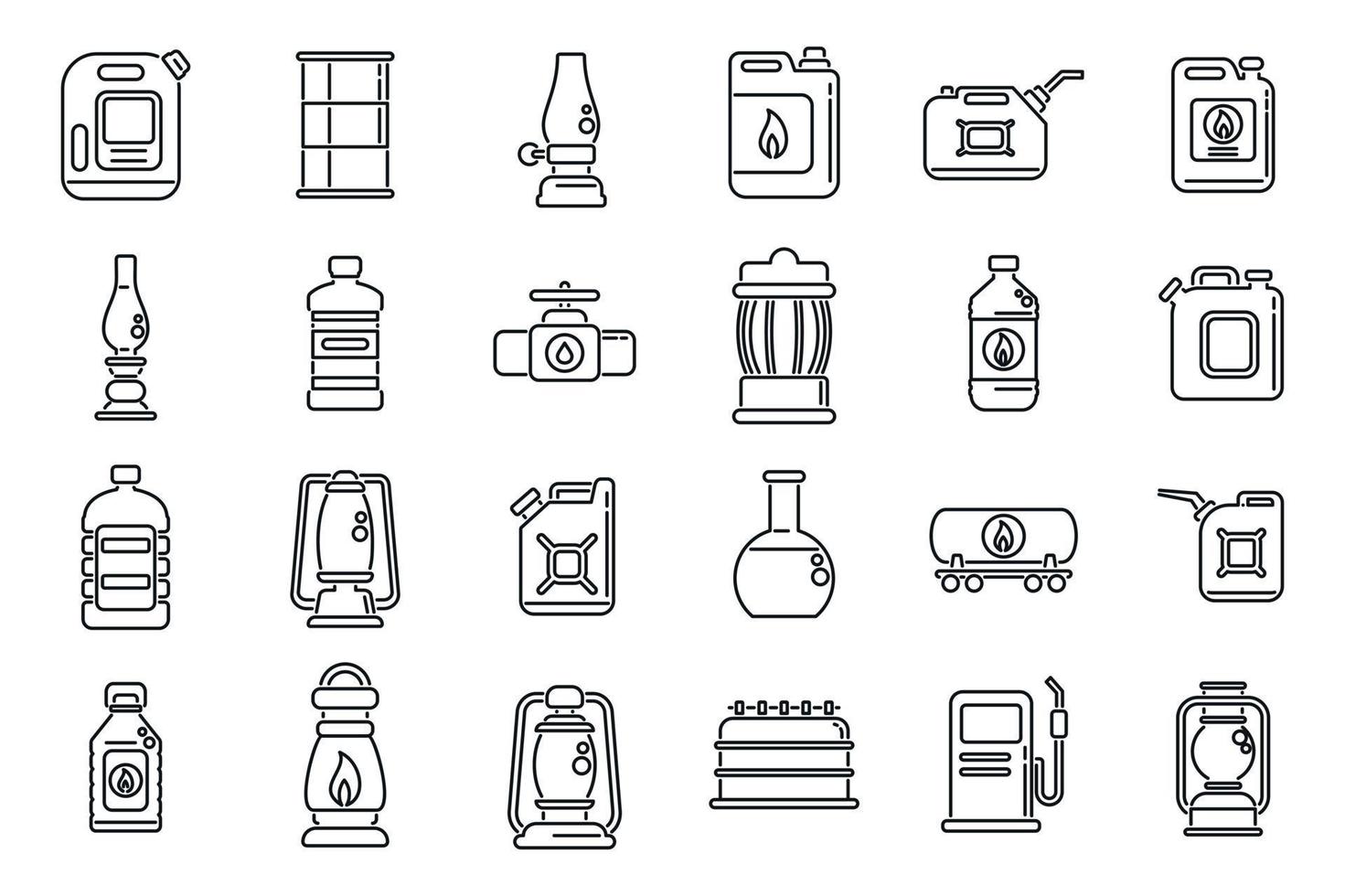 Kerosene icons set outline vector. Energy container vector