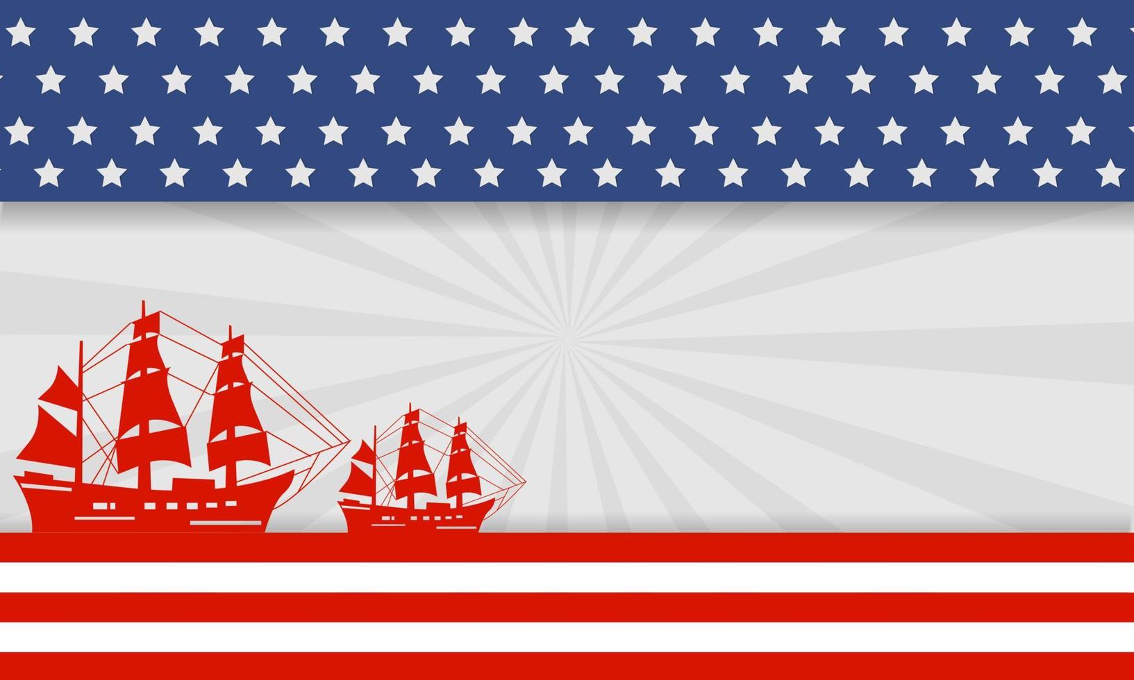 Columbus Day Background with Silhouettes of two Ships and Copy Space Area. Suitable to be placed on content with that theme. vector