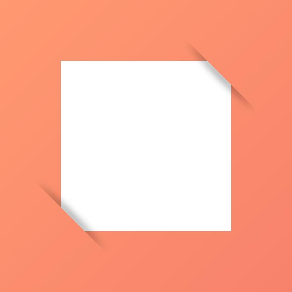 Blank white paper inside a orange background. Paper illustration for school, office and more. vector