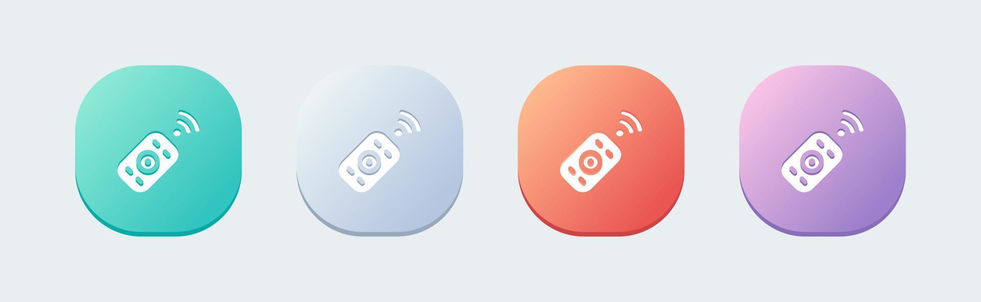 Remote solid icon in flat design style. Wireless control signs vector illustration