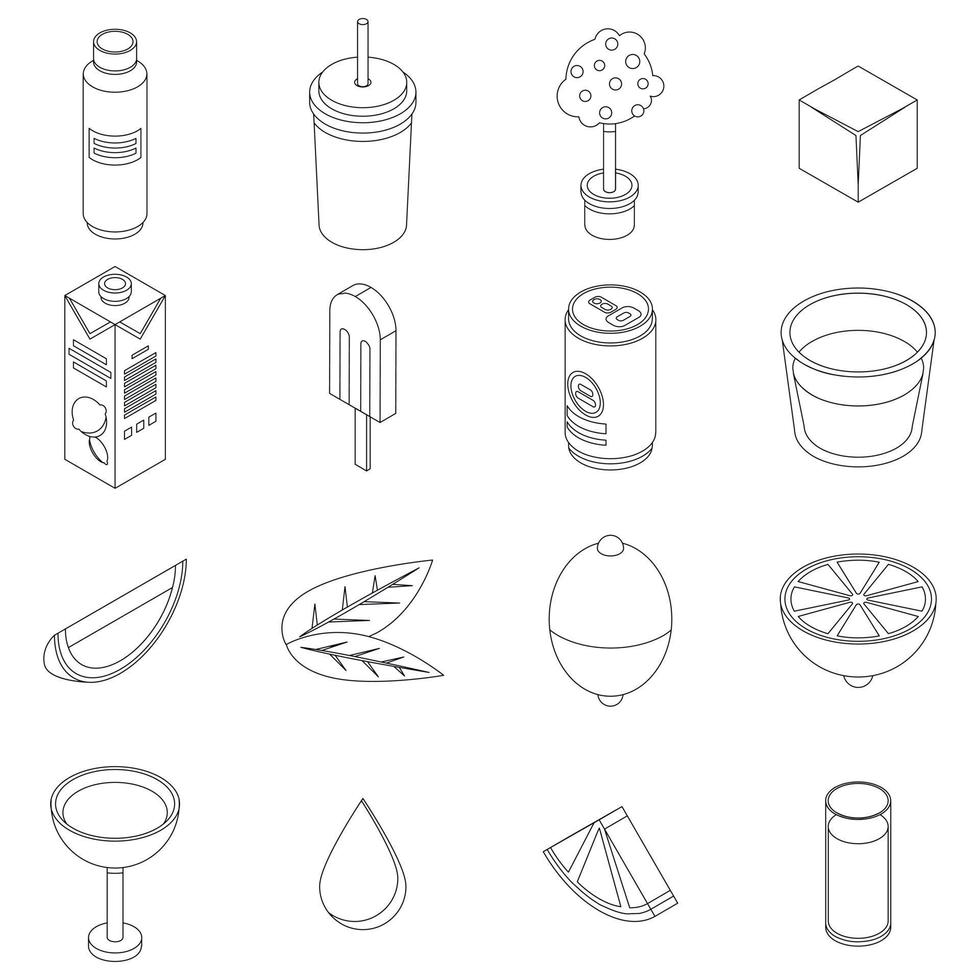 Lime icons set vector outline