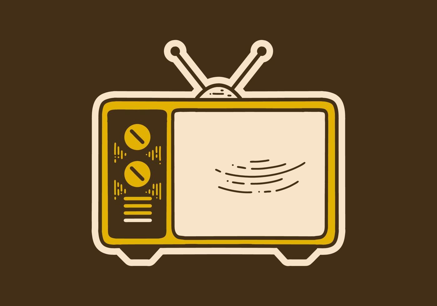 viejo televisor vintage retro arte ilustración vector