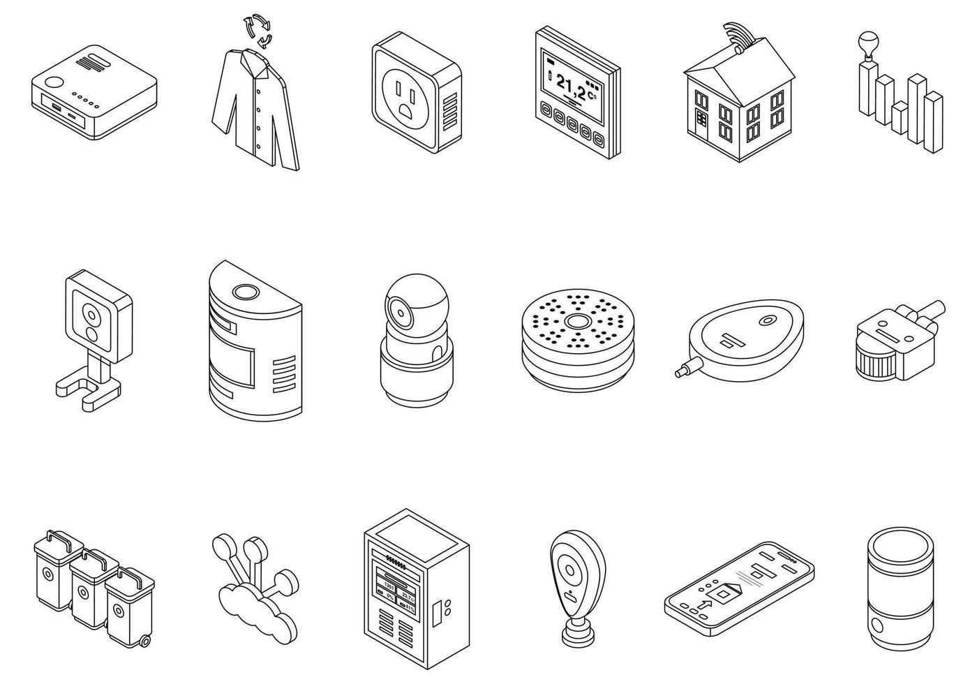 Smart consumption icons set vector outline