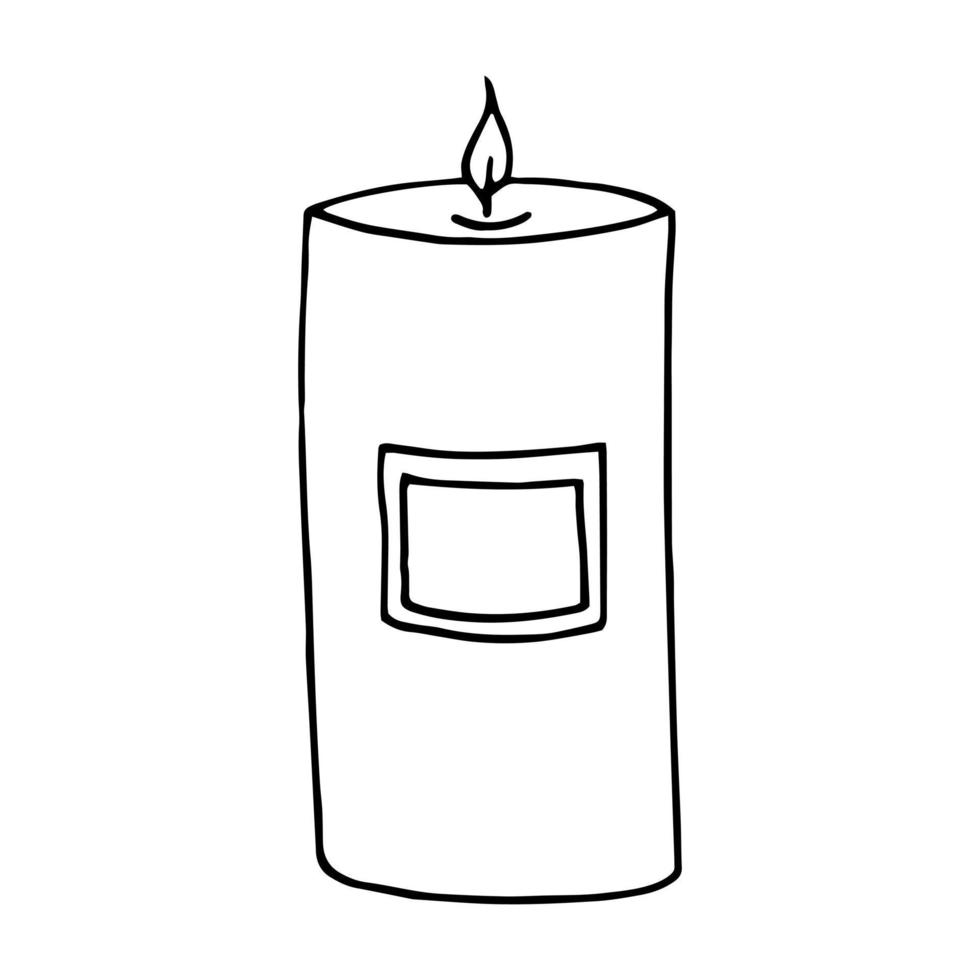 candle hand drawn in doodle style. icon, sticker, decor element vector