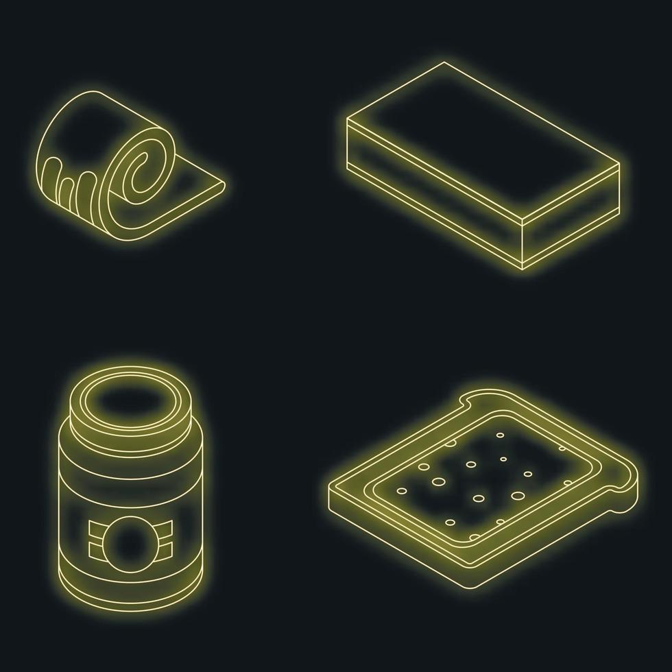 conjunto de iconos de mantequilla neón vectorial vector