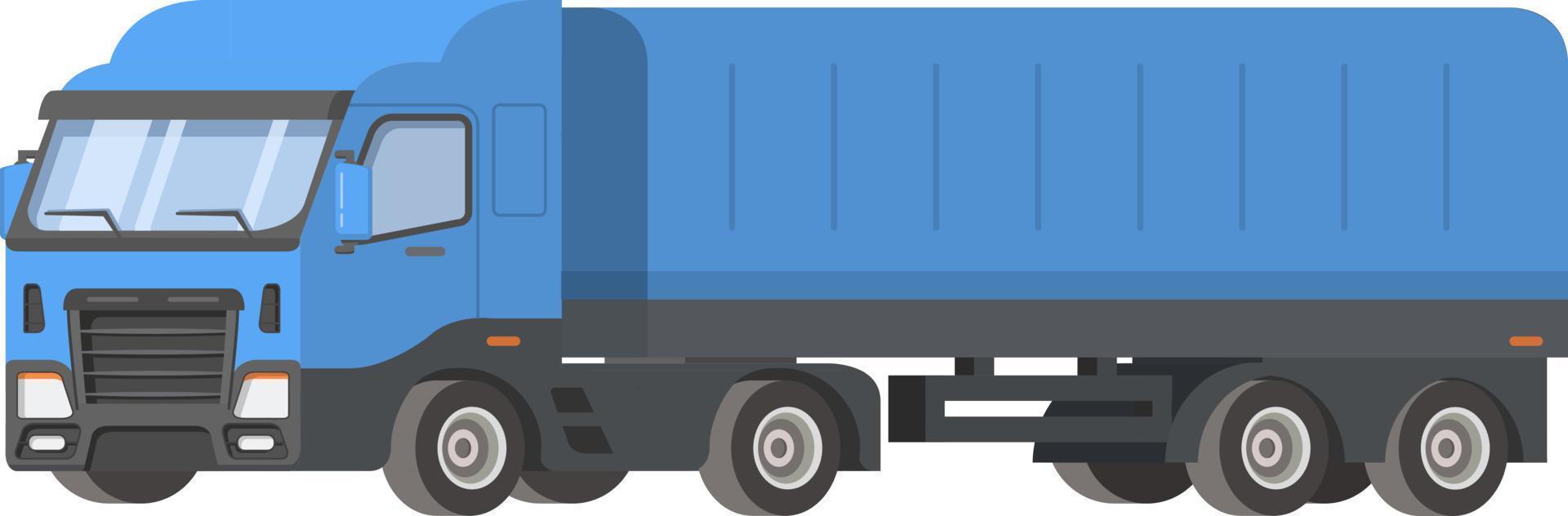 Semi-trailer truck sideways. The vehicle cargo delivery logistics.Freight transportation loads car.Flat vector.Curtain siders.Isolated on white background.Refrigerated trailer. vector