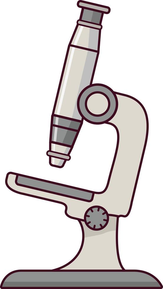 Microscope icon.Isolated flat line art vector.Science laboratory equipment.School education. vector