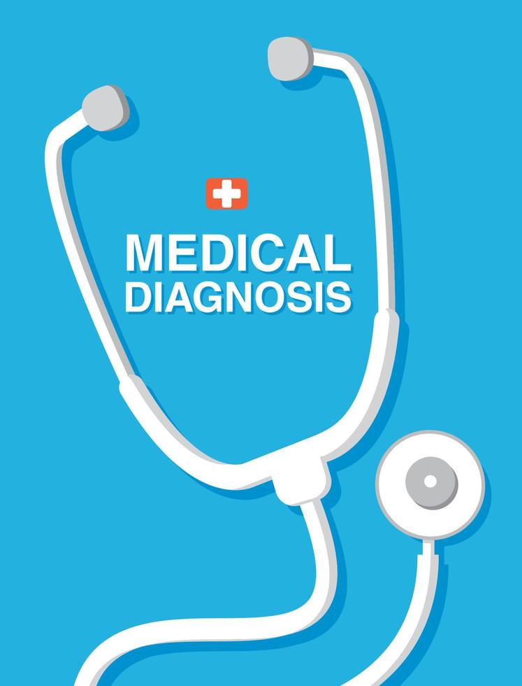 Medical diagnostics.Stethoscope medical icon.Health care.Flat vector.Medical equipment. For the analysis of lung diseases. vector