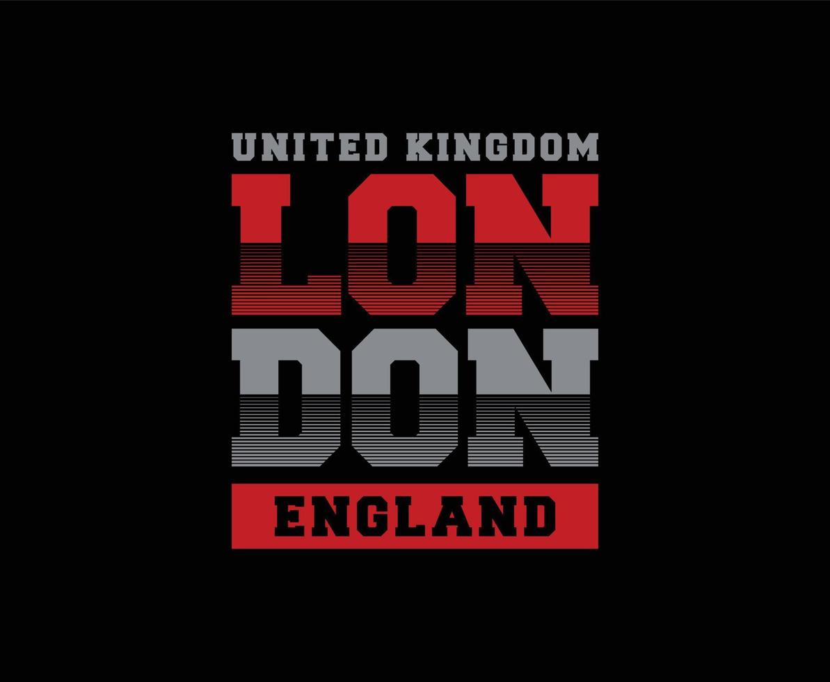 diseño de camiseta de vector de tipografía de londres, inglaterra