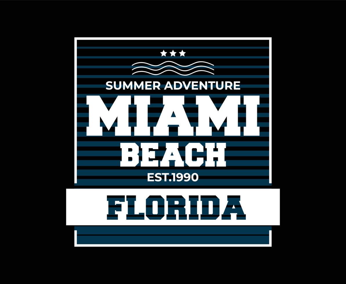 miami beach florida tipografía vector diseño de camiseta