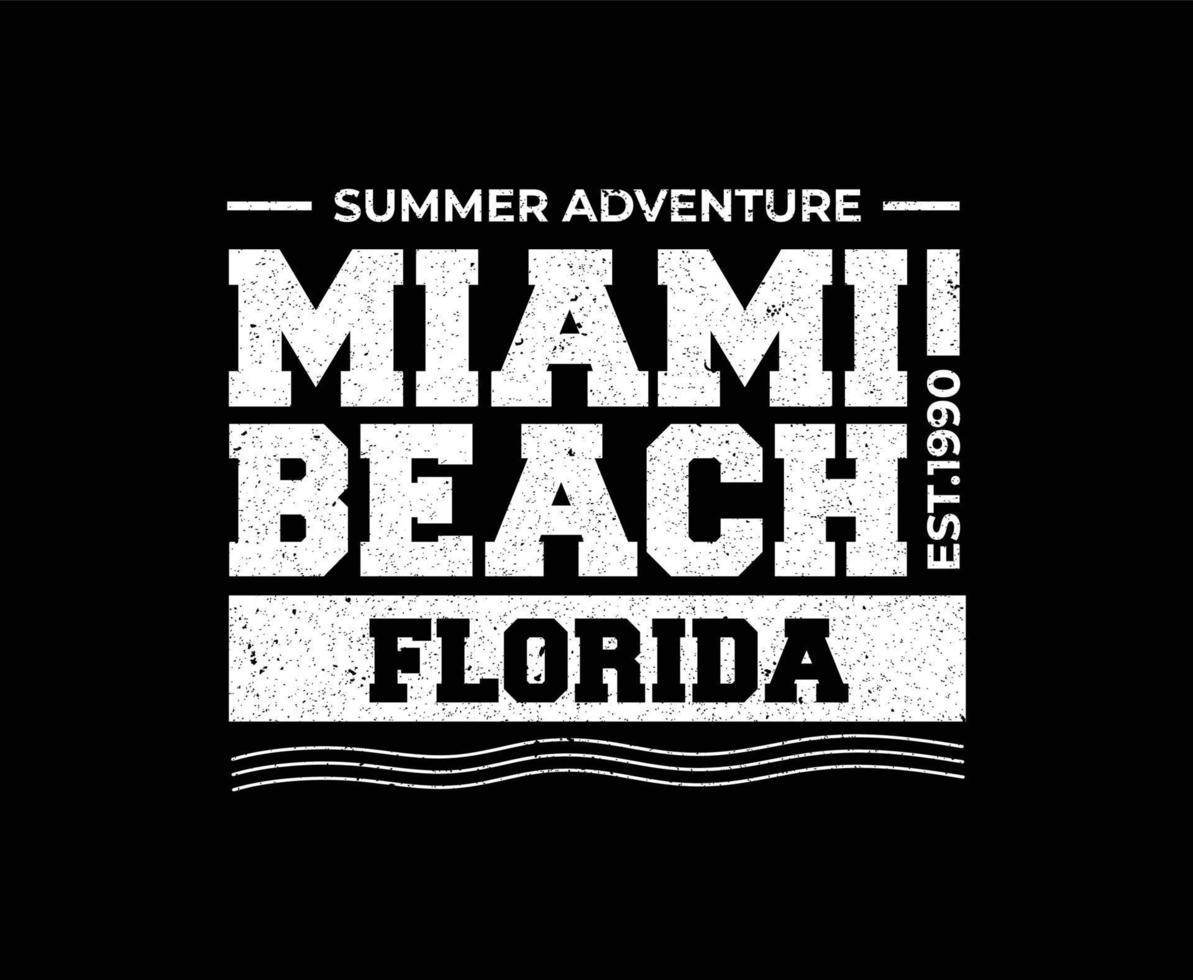 Miami Beach Florida Typography Vector T-shirt Design