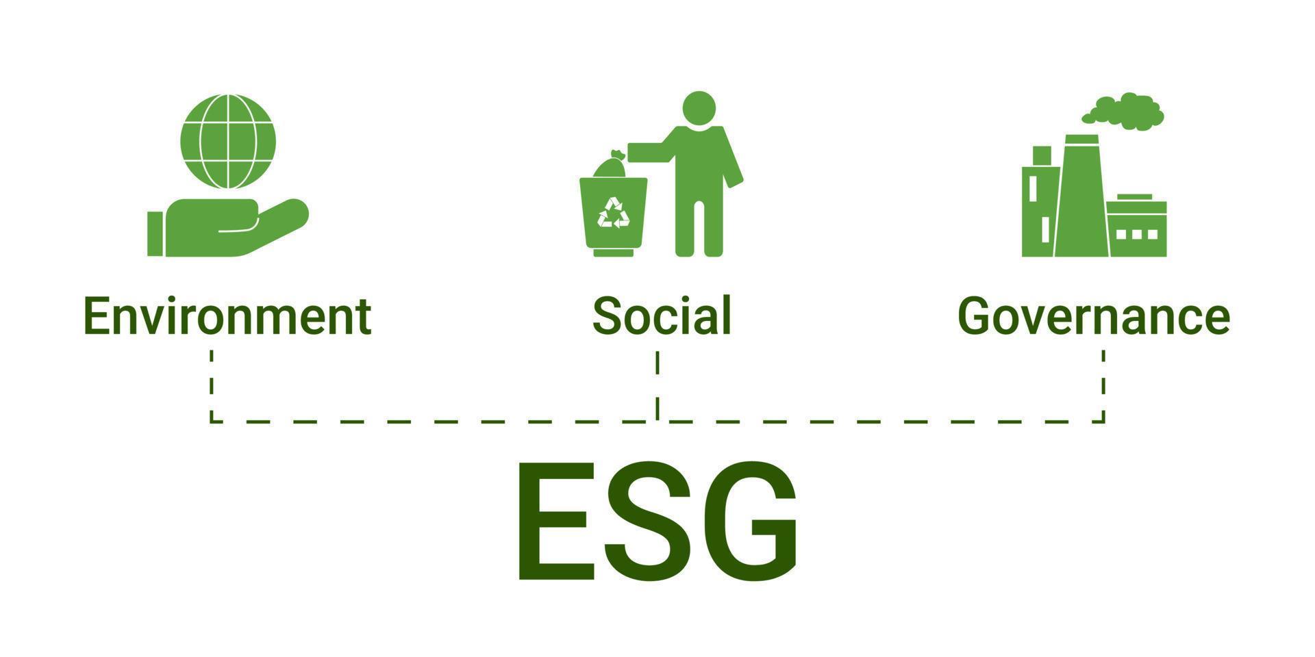 esg banner on white background vector