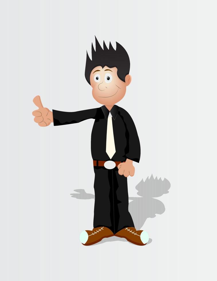 cartoon businessman give thumbs up for successful vector