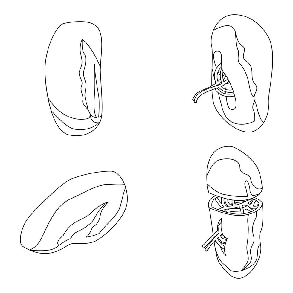 Spleen icons set vector outline