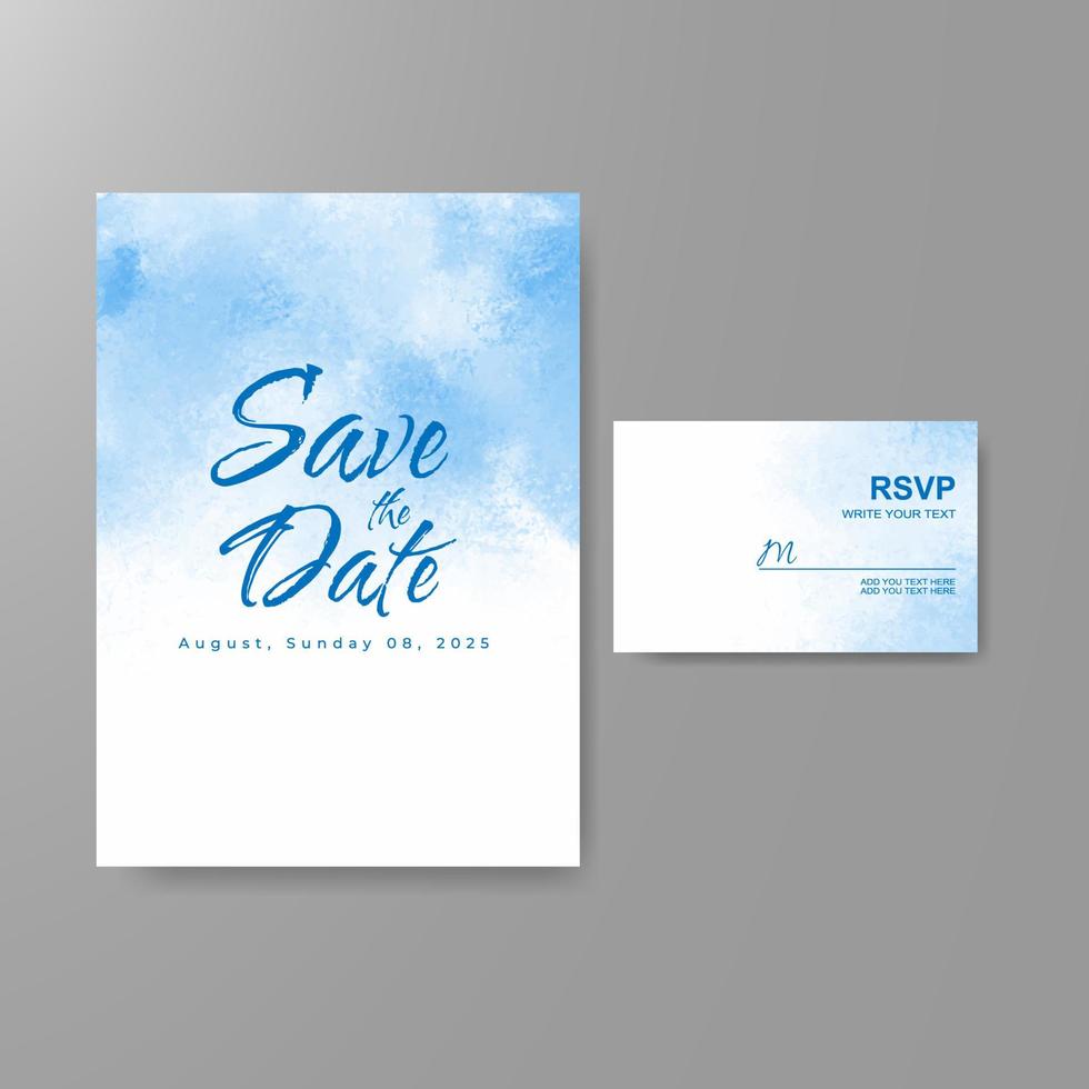 Wedding invitation with abstract watercolor background vector