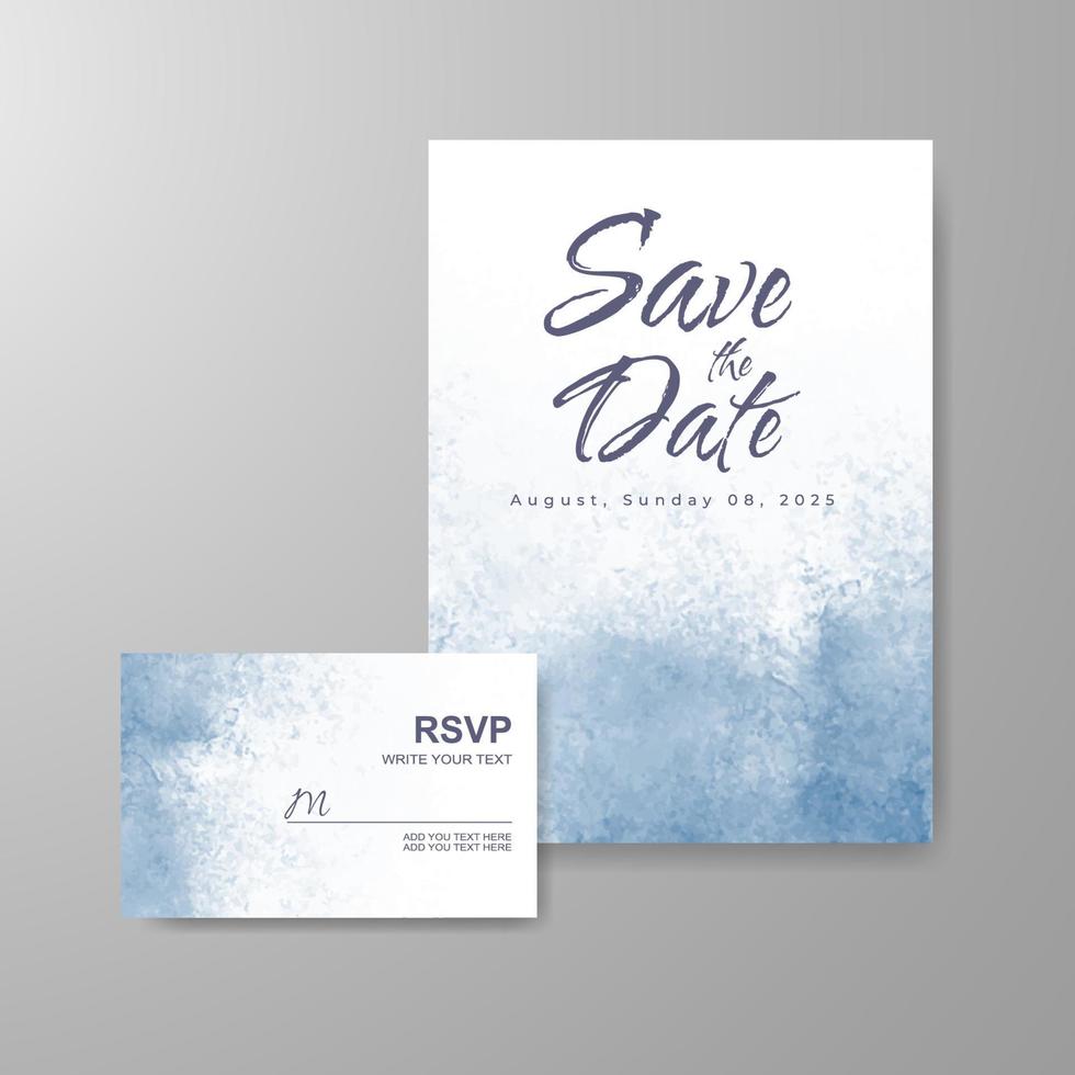 Wedding invitation with abstract watercolor background vector