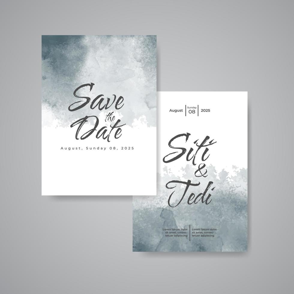 Wedding invitation with abstract watercolor background vector