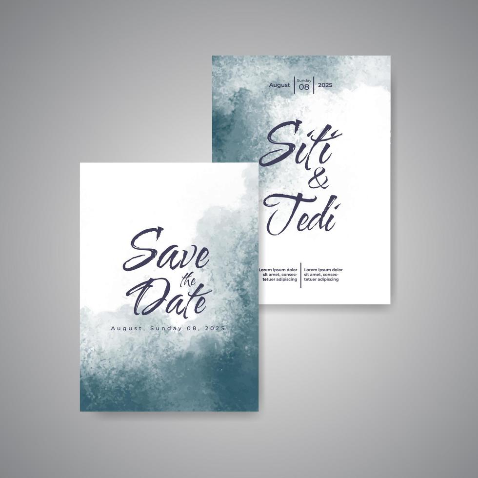 Wedding invitation with abstract watercolor background vector
