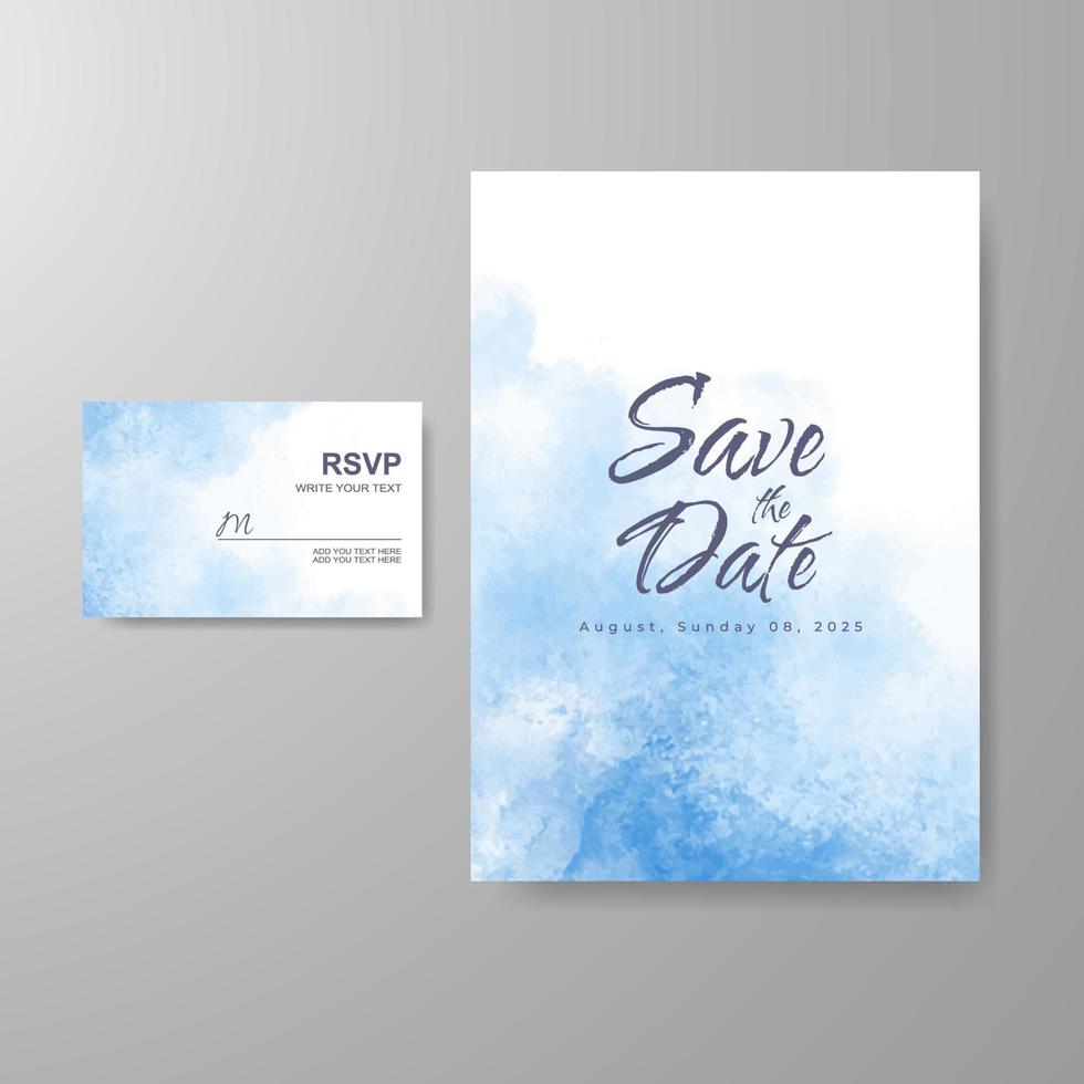 Wedding invitation with abstract watercolor background vector