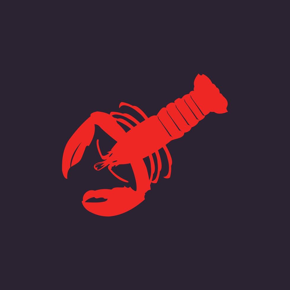 Lobster Silhouette Illustration Logo vector