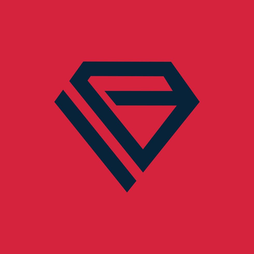 letra f diamante geométrico moderno logo vector