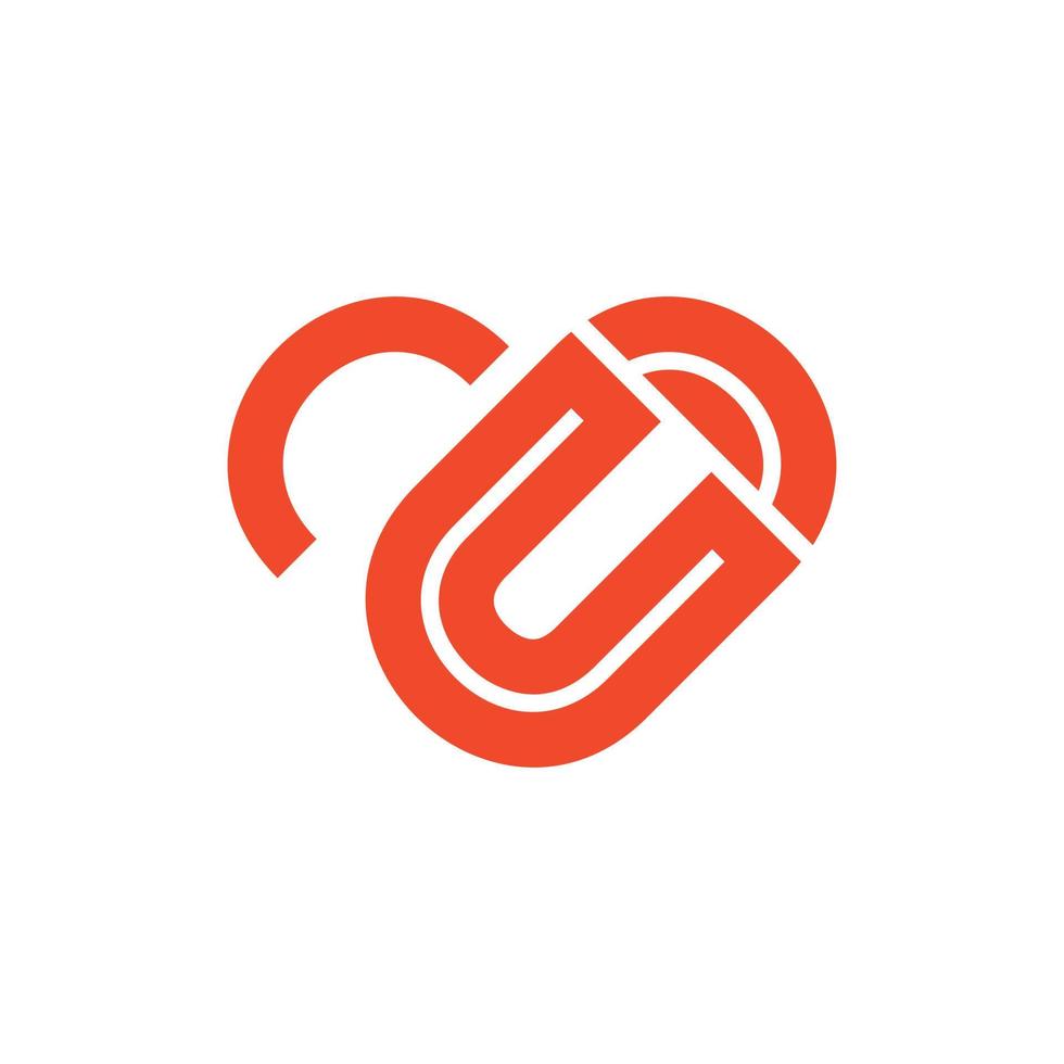 letra u amor logotipo de empresa moderna vector