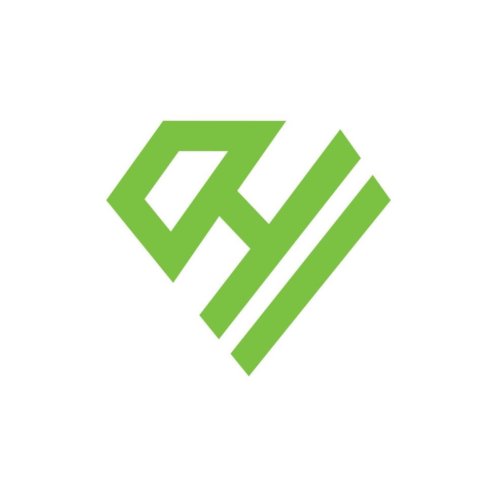 logotipo de empresa geométrica de diamante letra h vector