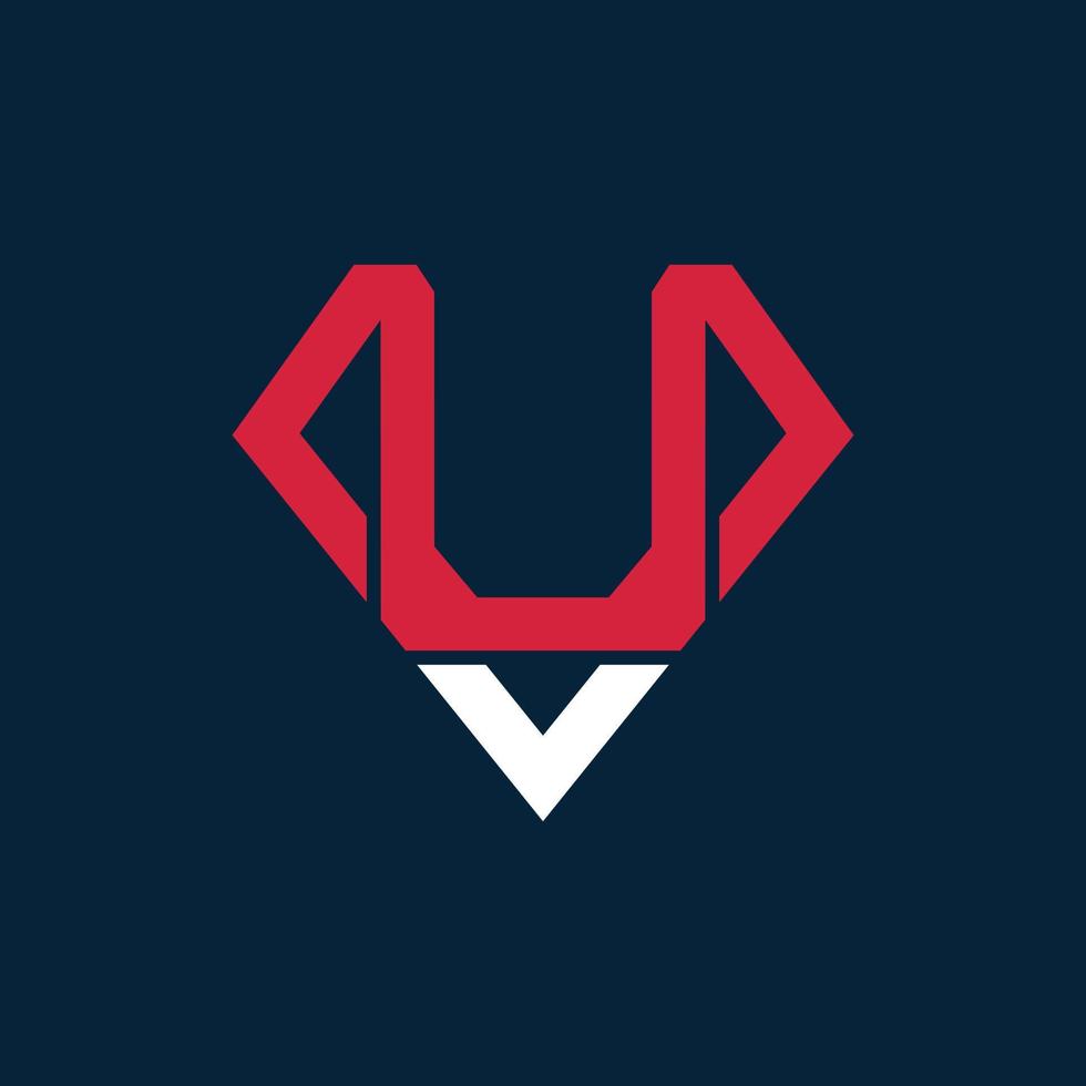 Letter U Diamond Geometric Simple Logo vector
